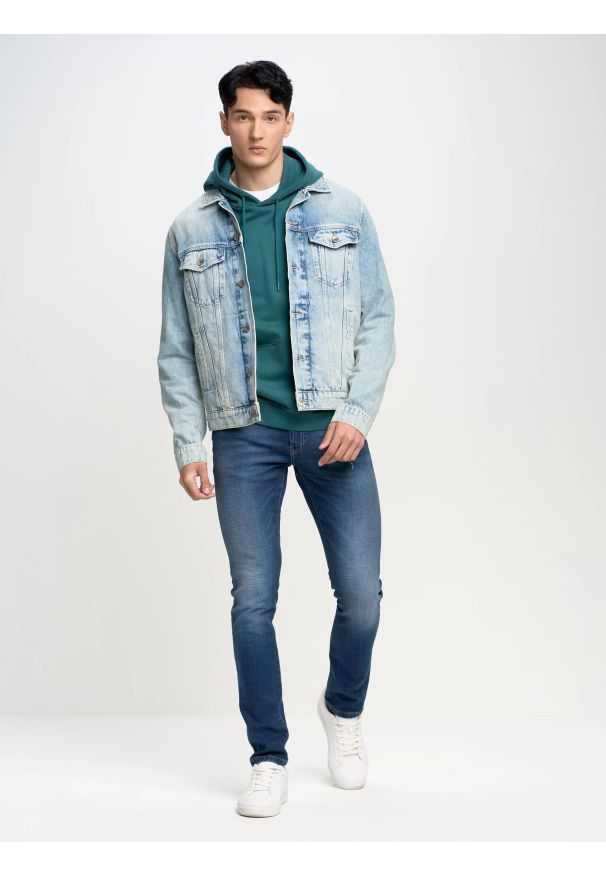 Big-Star - Jeansy męskie skinny niebieskie Owen 312. Okazja: na co dzień. Kolor: niebieski. Styl: elegancki, casual