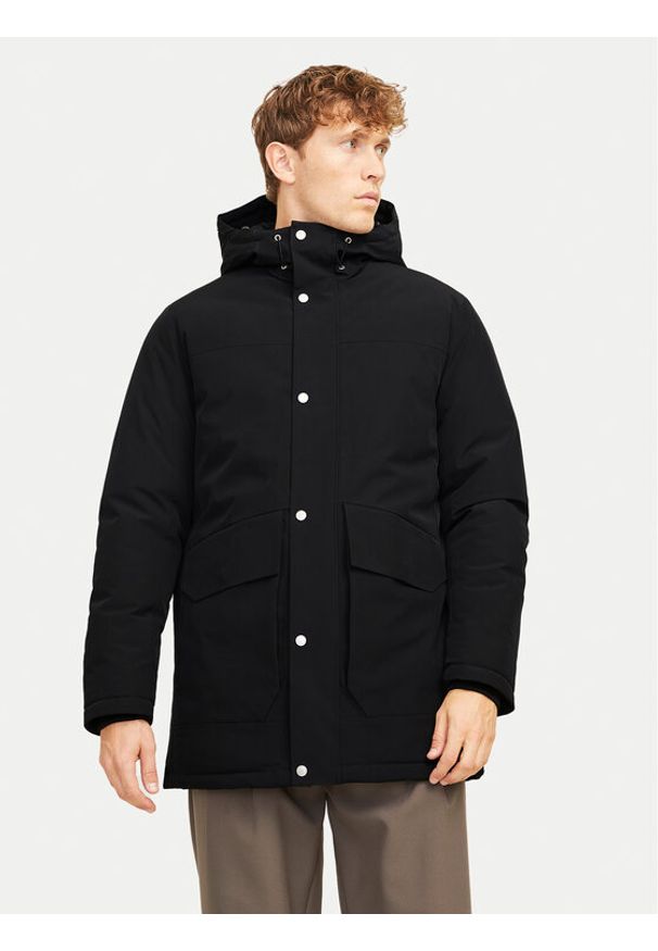 Jack & Jones Parka Trek 12256992 Czarny Regular Fit. Kolor: czarny. Materiał: syntetyk