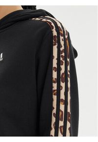 Adidas - adidas Bluza Essentials 3-Stripes Animal Print IR9313 Czarny Loose Fit. Kolor: czarny. Materiał: bawełna. Wzór: nadruk #3