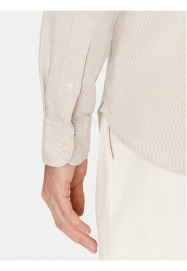 TOMMY HILFIGER - Tommy Hilfiger Koszula MW0MW40704 Beżowy Regular Fit. Kolor: beżowy. Materiał: bawełna