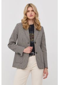 The Kooples marynarka kolor beżowy jednorzędowa wzorzysta. Kolor: beżowy. Materiał: tkanina. Styl: klasyczny #1