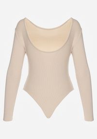 Renee - Jasnobeżowe Basicowe Body Sadovelle. Okazja: na co dzień, do pracy, na spotkanie biznesowe. Kolor: beżowy. Materiał: jeans. Długość rękawa: długi rękaw. Długość: długie. Styl: sportowy, casual, biznesowy, elegancki #4