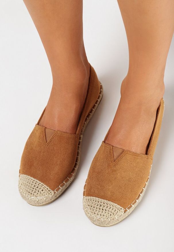 Born2be - Brązowe Espadryle Płaskie z Plecionymi Wstawkami Xenisa. Kolor: brązowy. Sezon: lato