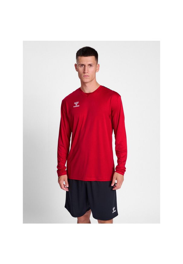 Dżersej z długim rękawem Hummel Authentic Pl. Kolor: czerwony, wielokolorowy, różowy. Materiał: jersey. Długość rękawa: długi rękaw. Długość: długie. Sport: piłka nożna