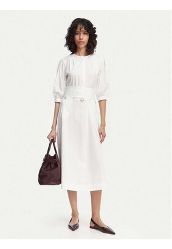Marella Sukienka codzienna Stecca 2613221192 Biały Regular Fit. Okazja: na co dzień. Kolor: biały. Materiał: bawełna. Typ sukienki: proste. Styl: casual