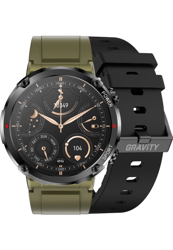 Smartwatch Gravity Zegarek męski SMARTWATCH GRAVITY GT21-7 khaki/khaki/BK. Rodzaj zegarka: smartwatch. Kolor: brązowy