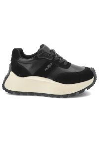 Czarne Modne Sneakersy Filippo Stylowe Obuwie Na Platformie. Kolor: czarny. Obcas: na platformie. Styl: elegancki #8