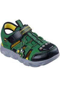 skechers - Sandały Skechers S Lights-hypno-spla, Dzieci. Kolor: zielony. Materiał: syntetyk, materiał