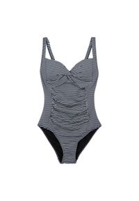 Regatta - Damski Jednoczęściowy Kostium Kąpielowy W Paski Z Materiału Seersucker Tummy. Kolor: biały, wielokolorowy, niebieski. Materiał: materiał. Wzór: paski