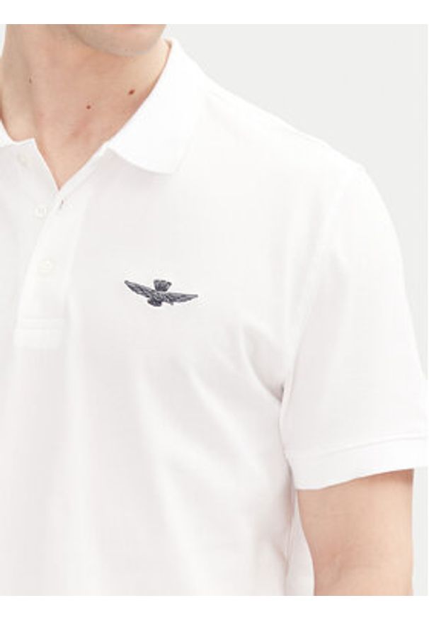 Aeronautica Militare Polo 251PO1843P191 Biały Regular Fit. Typ kołnierza: polo. Kolor: biały. Materiał: bawełna