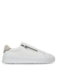 TOMMY HILFIGER - Tommy Hilfiger Sneakersy Th Court Zip FM0FM05730 Biały. Kolor: biały. Materiał: skóra