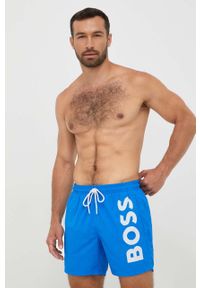 BOSS szorty kąpielowe kolor niebieski. Kolor: niebieski. Materiał: materiał