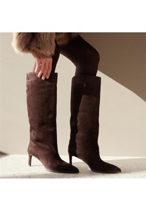 Naked Wolfe Kozaki Stated Bordowy. Kolor: czerwony. Materiał: skóra