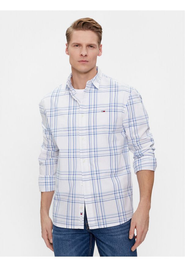 Tommy Jeans Koszula Poplin DM0DM18968 Biały Regular Fit. Kolor: biały. Materiał: bawełna