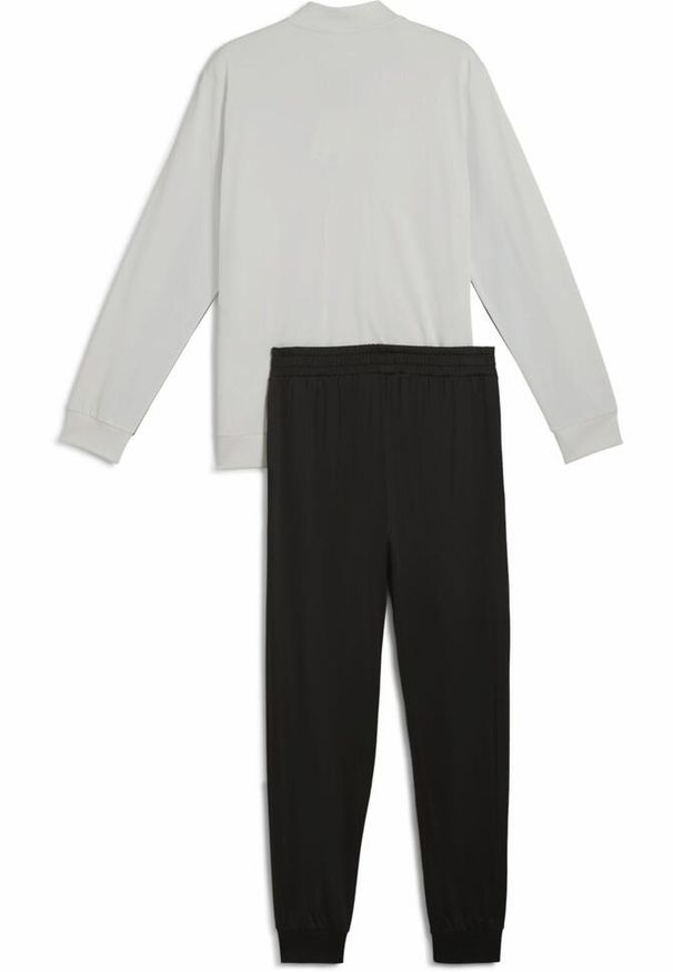 Puma - Męski dres inspirowany koszykówką z poliestru PUMA Glacial Gray. Kolor: szary. Materiał: dresówka, poliester. Sport: koszykówka