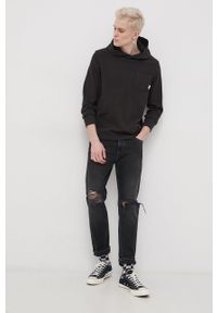 Tommy Jeans Bluza bawełniana DM0DM12465.PPYY męska kolor czarny z kapturem gładka. Okazja: na co dzień. Typ kołnierza: kaptur. Kolor: czarny. Materiał: bawełna. Wzór: gładki. Styl: casual #2