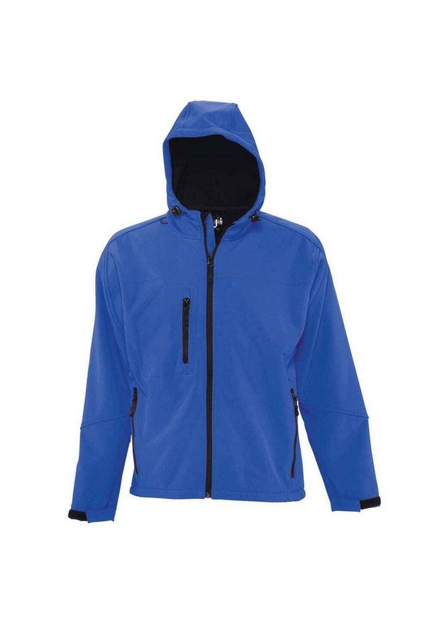 SOL'S - Męska Kurtka Soft Shell Replay Z Kapturem. Typ kołnierza: kaptur. Kolor: niebieski. Sport: turystyka piesza