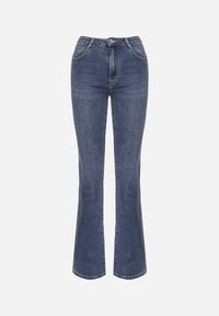 Born2be - Niebieskie Elastyczne Jeansy o Kroju Dzwonów Zenaia. Okazja: na co dzień. Kolor: niebieski. Styl: casual, elegancki