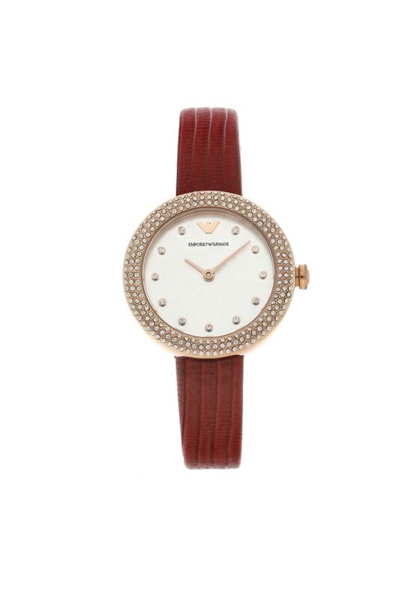 Emporio Armani Zegarek AR11438 Brązowy. Kolor: brązowy. Materiał: skóra