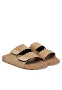 Hugo - HUGO Klapki Evander 50563303 Beżowy. Kolor: beżowy. Materiał: materiał #2