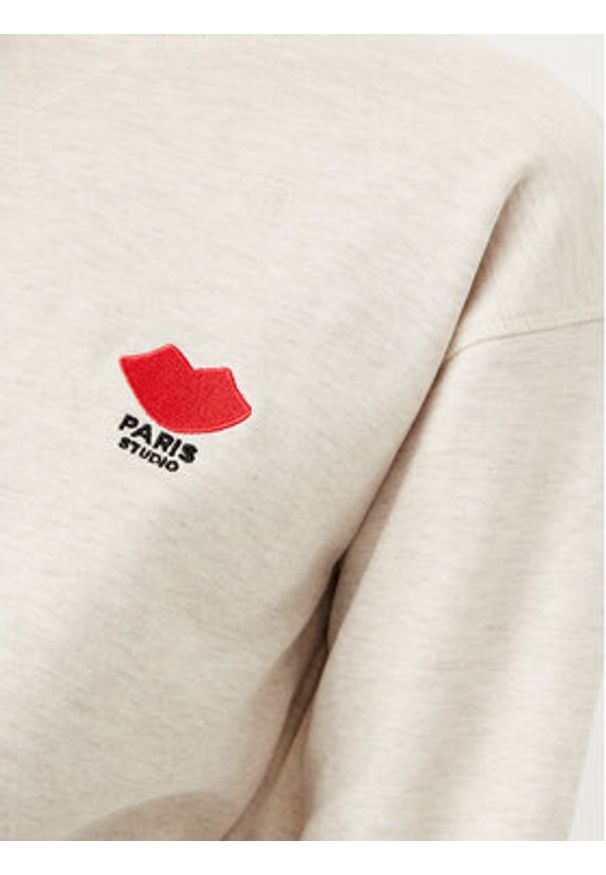 JDY Bluza Boogie 15320335 Beżowy Loose Fit. Kolor: beżowy. Materiał: bawełna