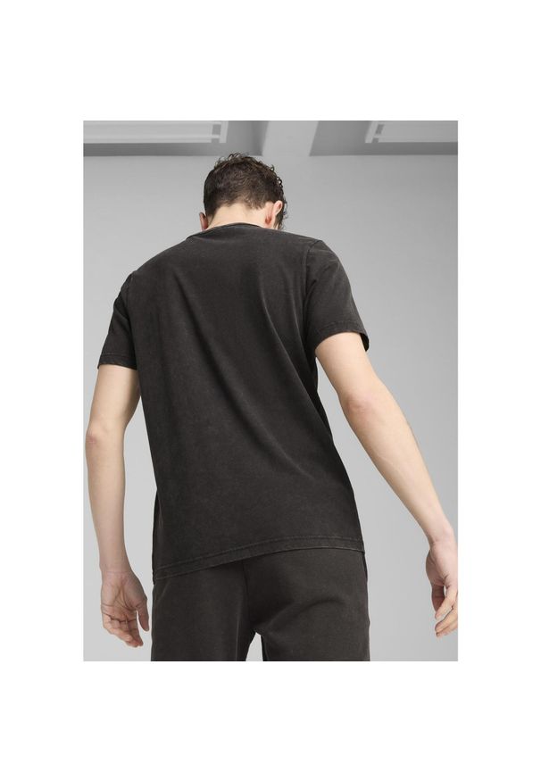Puma - Męska koszulka z efektem sprania PUMA Class PUMA Black. Kolor: czarny. Materiał: guma. Wzór: nadruk