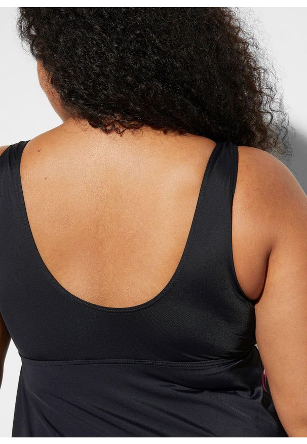 bonprix - Sukienka kąpielowa. Kolor: czarny. Wzór: nadruk