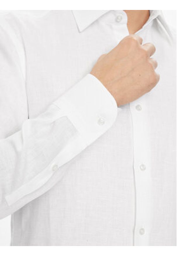 BOSS - Boss Koszula H Hank Kent C1 214 50490234 Biały Slim Fit. Typ kołnierza: kołnierzyk klasyczny. Kolor: biały. Materiał: len
