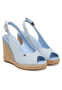 TOMMY HILFIGER - Tommy Hilfiger Espadryle Flag High Wedge Espad Slingback FW0FW09343 Błękitny. Kolor: niebieski. Materiał: materiał #4