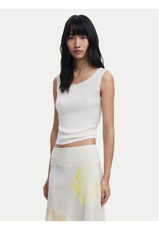 Desigual Spódnica midi Bruma 25WWFK08 Écru Regular Fit. Materiał: bawełna