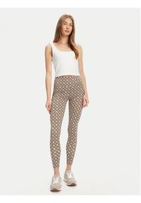 Guess Legginsy V5YB18 MC03W Brązowy Slim Fit. Kolor: brązowy. Materiał: syntetyk #4