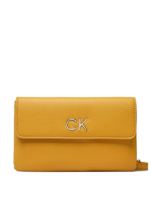 Calvin Klein Torebka Re-Lock Dbl Crossbody Bag Pbl K60K609140 Żółty. Kolor: żółty. Materiał: skórzane