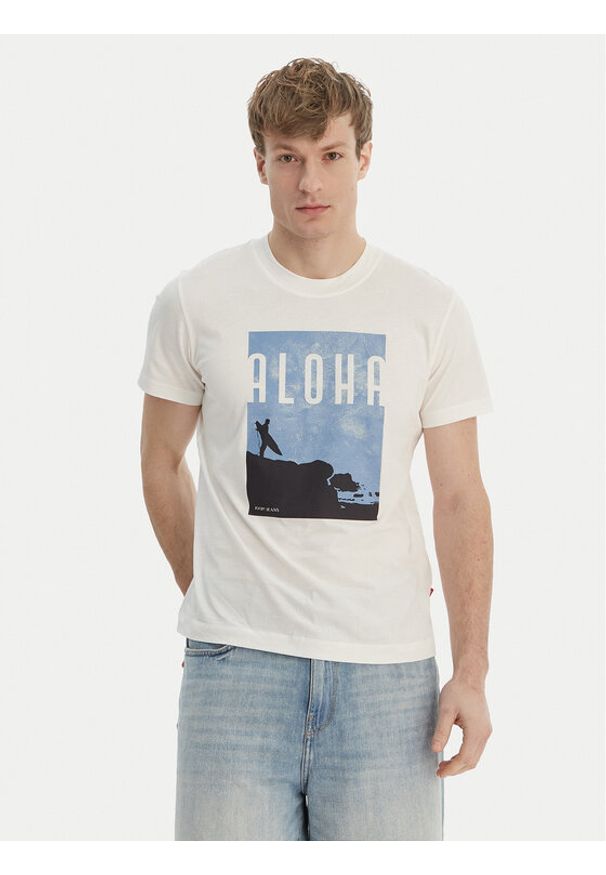 JOOP! Jeans T-Shirt JJJ-Lanakila 30101983 Écru Regular Fit. Materiał: bawełna