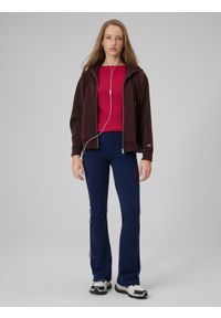 4f - 4F Longsleeve slim z prążkowanej dzianiny damski - różowy XS. Okazja: na spacer, na co dzień. Kolor: różowy. Materiał: prążkowany, dzianina. Długość rękawa: długi rękaw. Wzór: prążki. Styl: casual #2