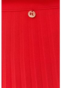 Nissa spódnica kolor czerwony mini rozkloszowana. Kolor: czerwony. Materiał: tkanina. Wzór: gładki #2