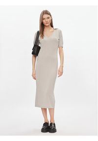 Calvin Klein Sukienka dzianinowa K20K206519 Beżowy Regular Fit. Kolor: beżowy. Materiał: bawełna #2