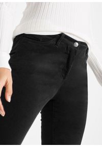 bonprix - Spodnie sztruksowe ze stretchem o kroju slim fit. Kolor: czarny. Materiał: sztruks #2