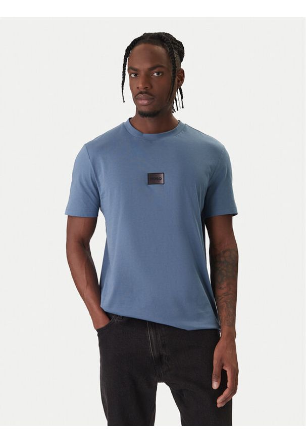Hugo - HUGO T-Shirt Danotie 50553124 Niebieski Regular Fit. Kolor: niebieski. Materiał: bawełna