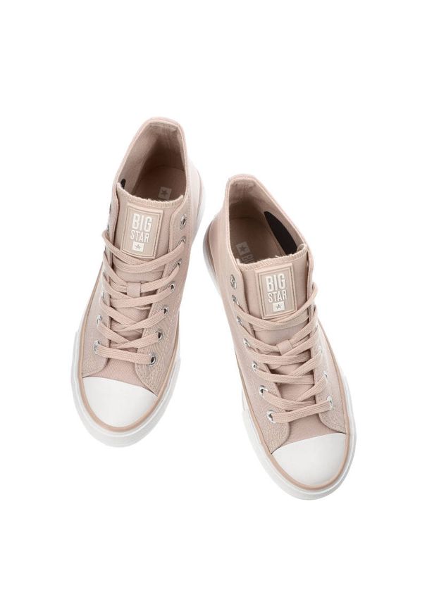 Big-Star - Różowe Trampki Big Star Modne Buty Damskie. Okazja: na co dzień. Kolor: różowy. Materiał: materiał. Szerokość cholewki: normalna. Wzór: gładki. Styl: casual