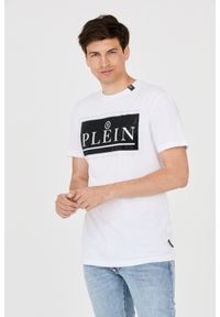 Philipp Plein - PHILIPP PLEIN T-shirt męski biały z dużym logo, Rozmiar XXL. Kolor: biały #5