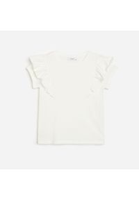 Reserved - T-shirt z bawełny organicznej - Kremowy. Kolor: kremowy. Materiał: bawełna #1