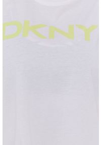 DKNY - Dkny Top DP1T8084 damski kolor biały. Okazja: na co dzień. Kolor: biały. Materiał: dzianina. Wzór: nadruk. Styl: casual #3