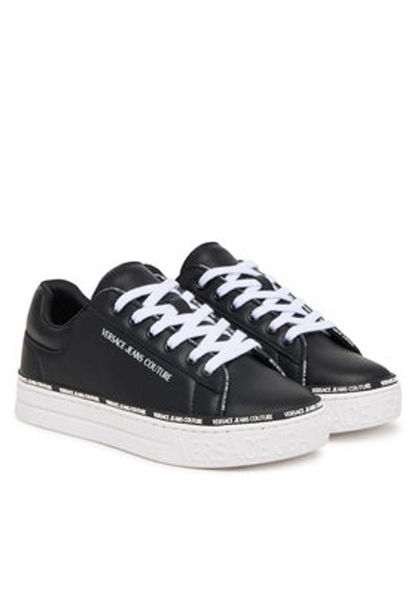 Versace Jeans Couture Sneakersy 79VA3SK5 Czarny. Kolor: czarny. Materiał: skóra
