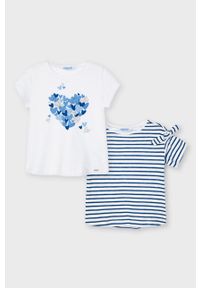 Mayoral - T-shirt dziecięcy (2-PACK). Okazja: na co dzień. Kolor: niebieski. Materiał: bawełna, materiał, dzianina. Długość rękawa: krótki rękaw. Długość: krótkie. Styl: casual #1