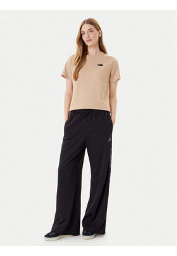 Adidas - adidas T-Shirt Slide Graphic JZ1037 Beżowy Regular Fit. Kolor: beżowy. Materiał: bawełna