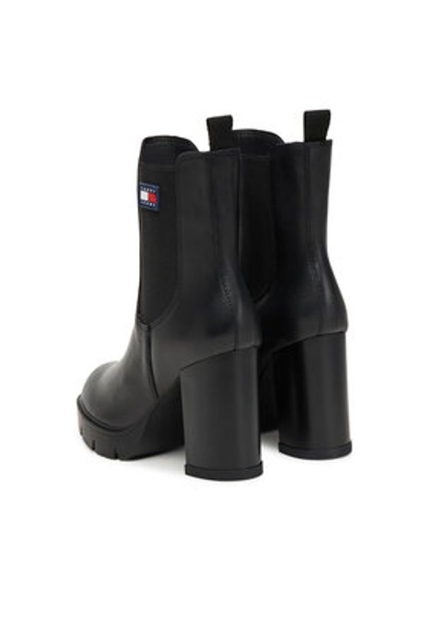 Tommy Jeans Botki Tjw EN0EN02831 Czarny. Kolor: czarny. Materiał: skóra