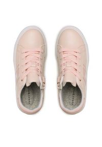 TOMMY HILFIGER - Tommy Hilfiger Sneakersy Flag Low Cut Lace-Up Sneaker T3A9-32703-1355 S Różowy. Kolor: różowy. Materiał: skóra #3