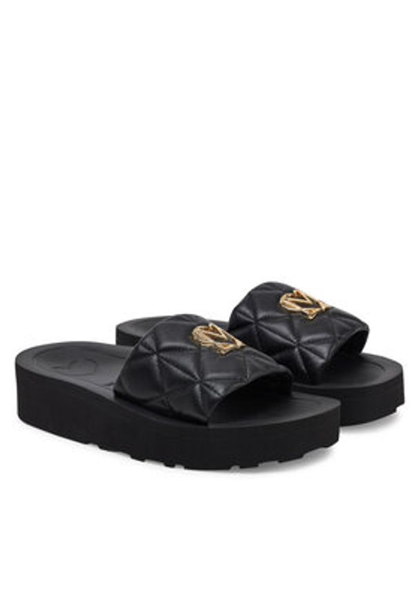 Love Moschino - LOVE MOSCHINO Klapki JA28014I1MIE0000 Czarny. Kolor: czarny. Materiał: skóra