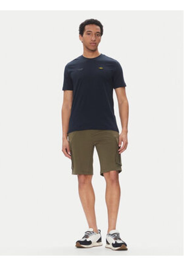 Aeronautica Militare T-Shirt 251TS2429J634 Granatowy Regular Fit. Kolor: niebieski. Materiał: bawełna
