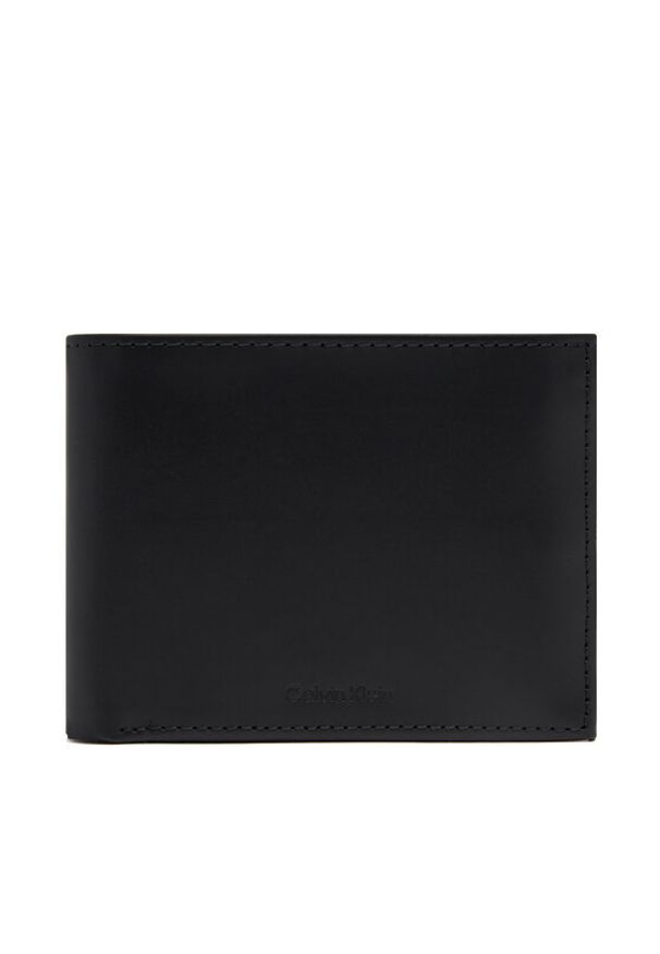 Calvin Klein Portfel męski Ck Premium Trifold 10Cc W/Coin K50K512849 Czarny. Kolor: czarny. Materiał: skóra